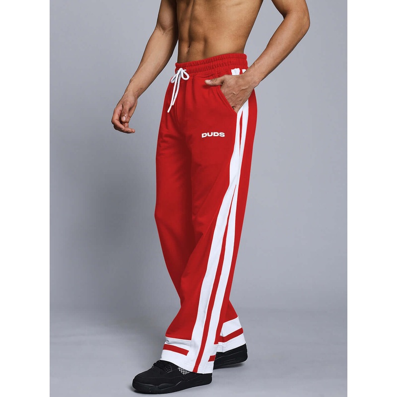 RONNY SIDE STRIPE JOGGER RED-WHITE XS
