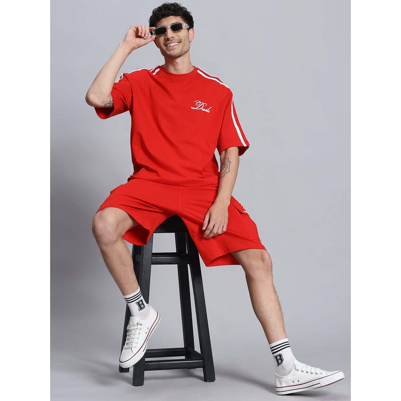 SCOTIA SUMMER COTTON TERRY CO-ORD SET RED XS