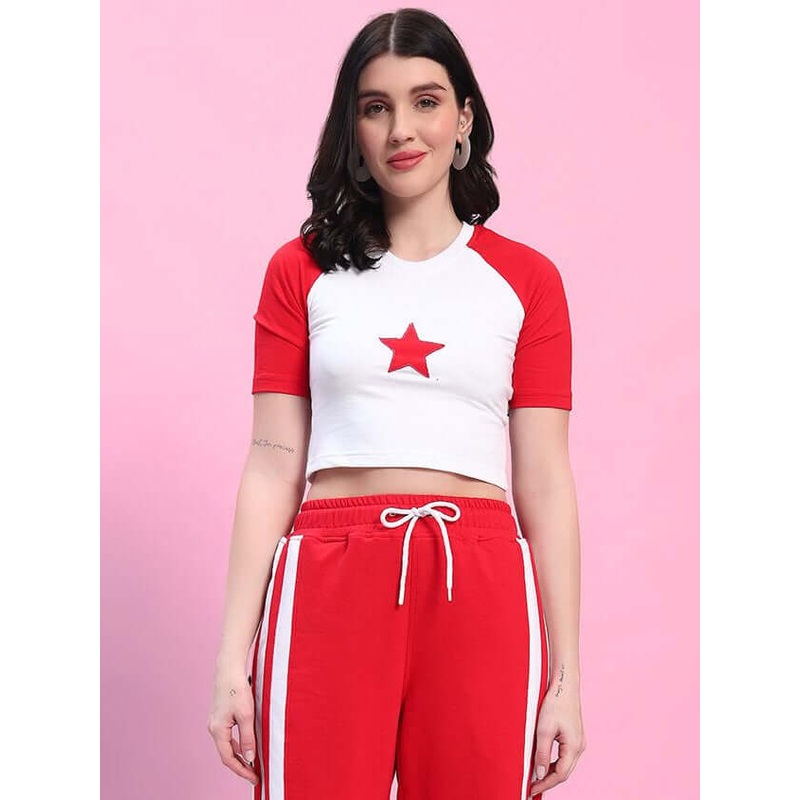 WOMEN’S ACHORM CROP-TOP WHITE RED XS