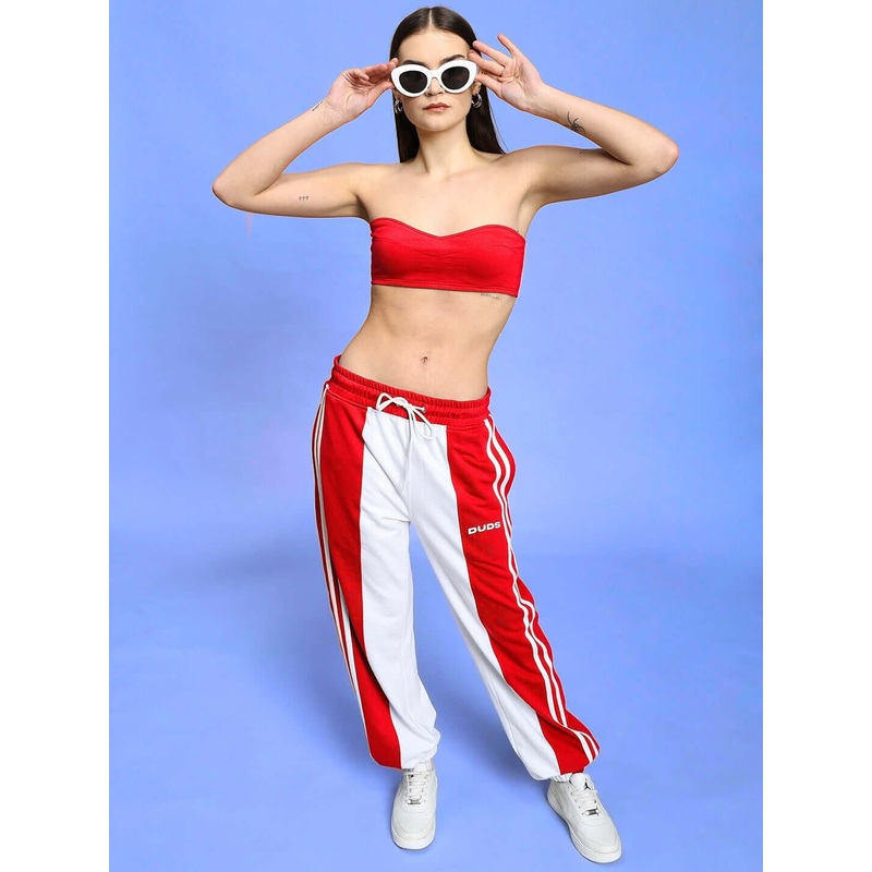 WOMEN’S AZORA CO-ORD SET RED-WHITE XS