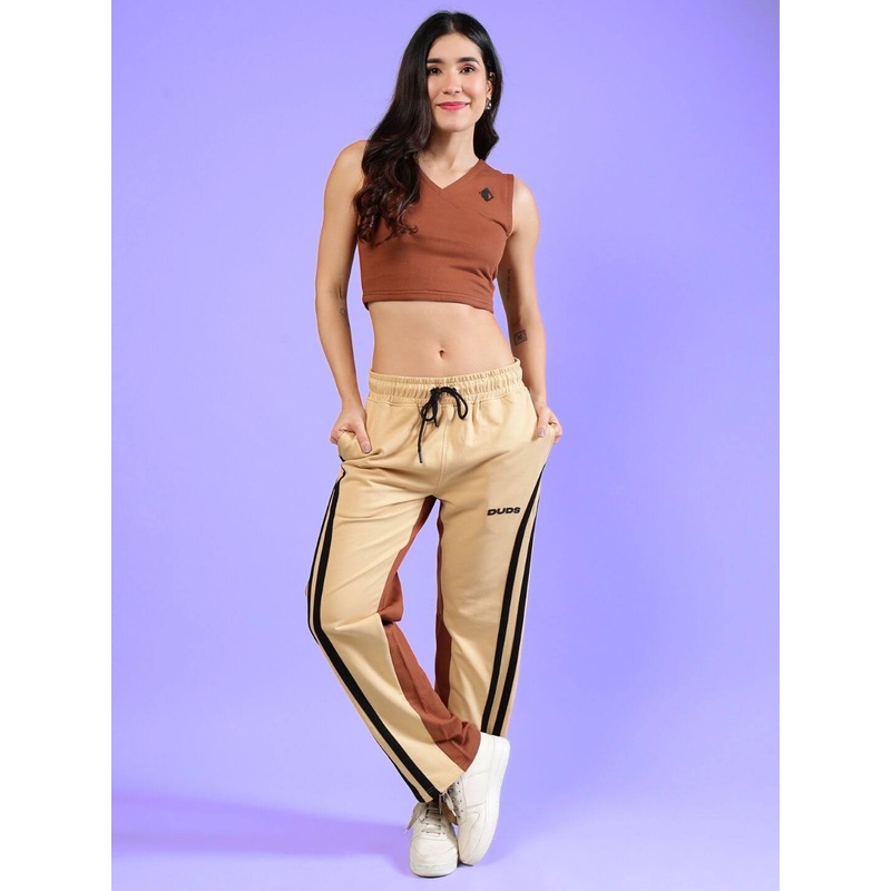 WOMEN’S BRACING CO-ORD SET CREAM BROWN XS