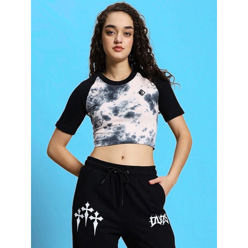 WOMEN’S CANTIK CROP-TOP BLACK-BEIGE XS