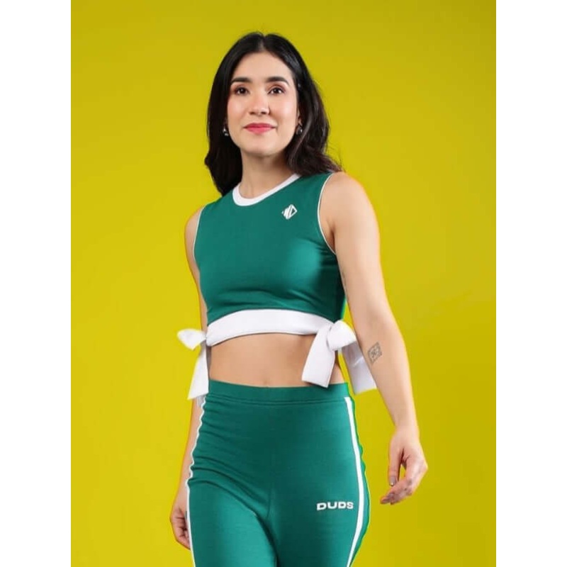 WOMEN’S FITTONIA COOL CROP TOP TEAL GREEN XS