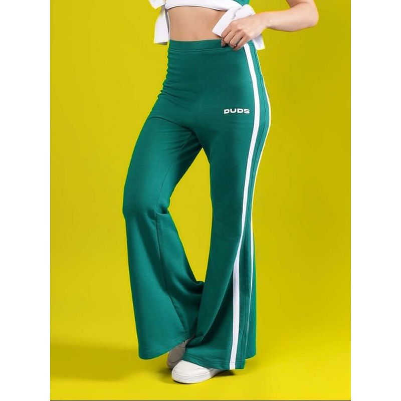 WOMEN’S FITTONIA COOL WIDE FLARE JOGGERS TEAL GREEN XS