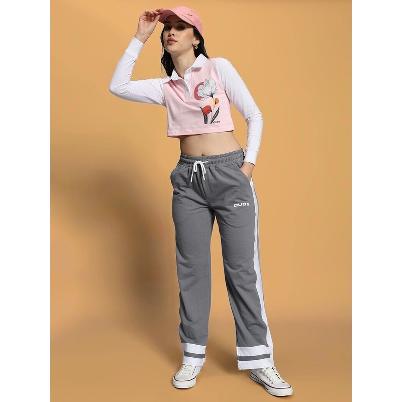 WOMEN’S FLORA CO-ORD SET PINK GREY XS