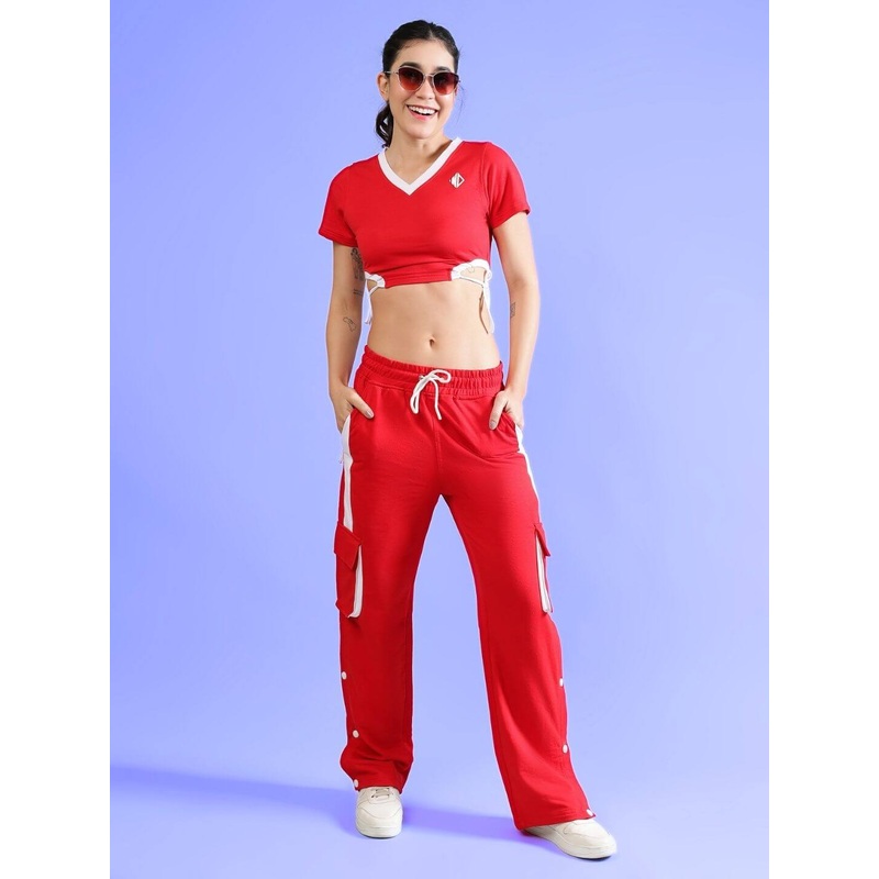 WOMEN’S LERISA ACTIVE CO-ORD SET RED XS