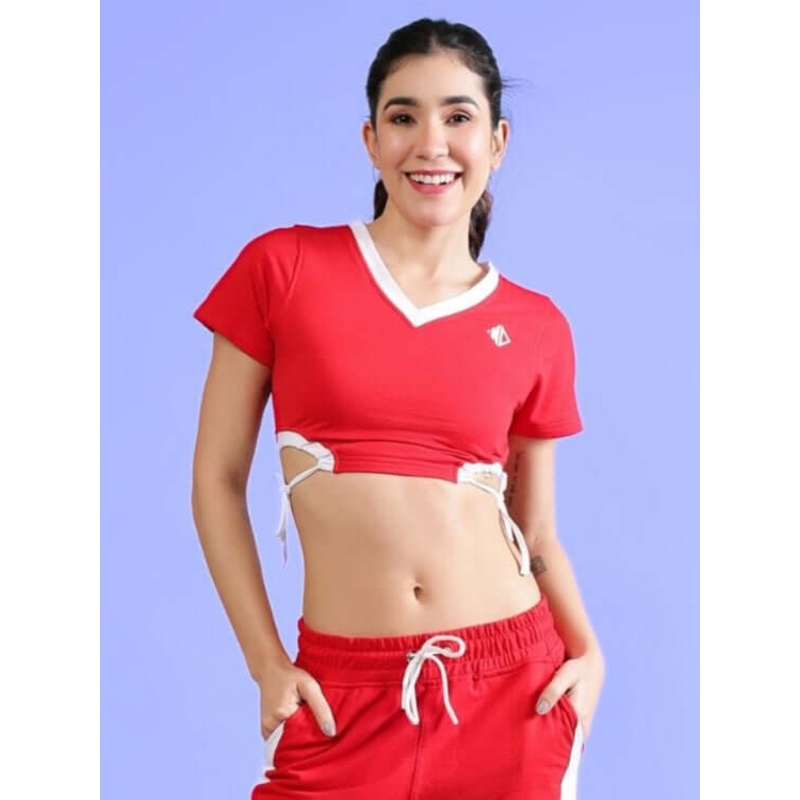 WOMEN’S LERISA FITTED CROP TOP RED XS