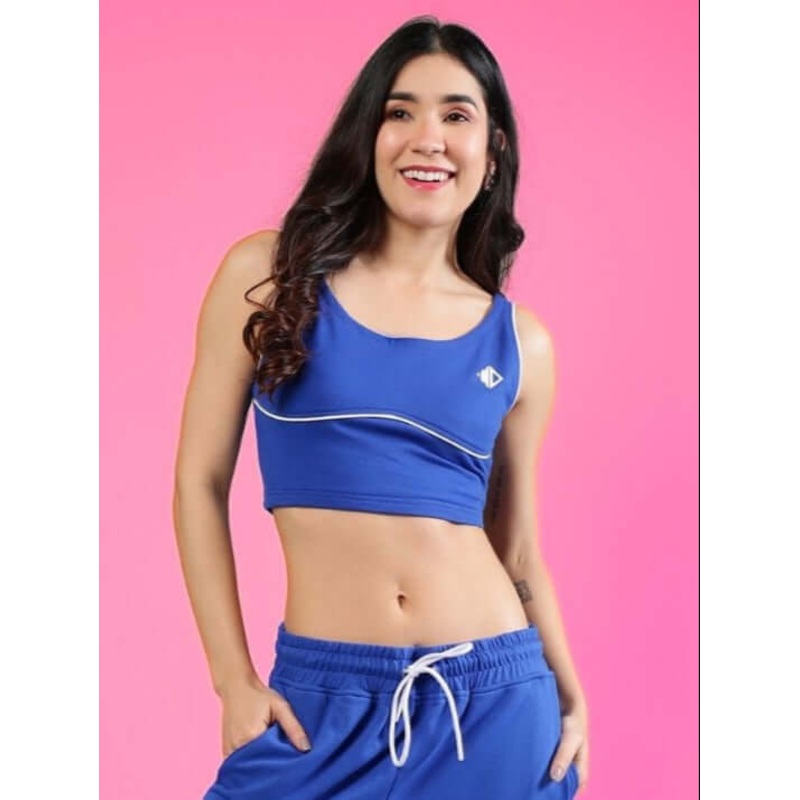 WOMEN’S LIAS FITTED CROP TOP ROYAL BLUE XS