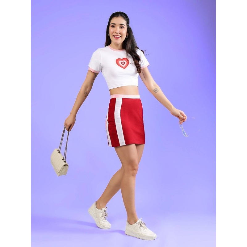 WOMEN’S LIBI HEART ACTIVE CO-ORD SET WHITE-RED XS