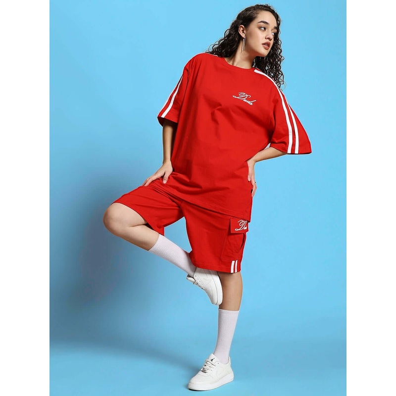 WOMEN’S SCOTIA SUMMER CO-ORD SET RED XS