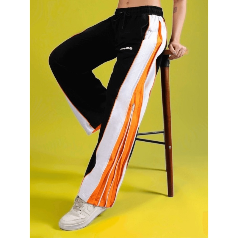 WOMEN’S TRIUMPH MULTI ZIPPER JOGGERS BLACK ORANGE XS
