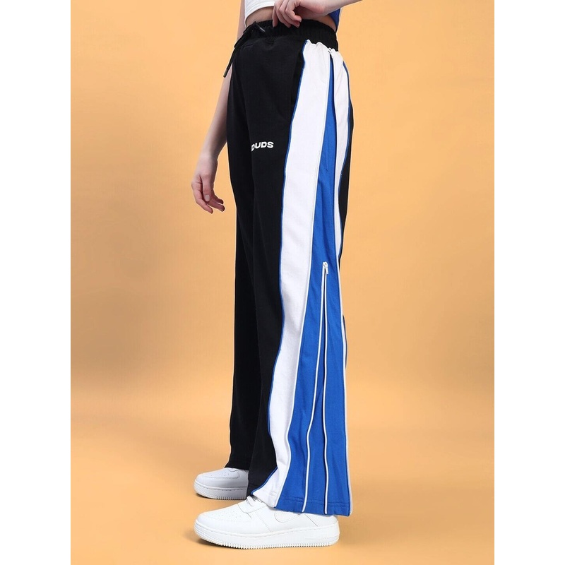 WOMEN’S TRIUMPH MULTI ZIPPER JOGGERS BLACK ROYAL BLUE XS