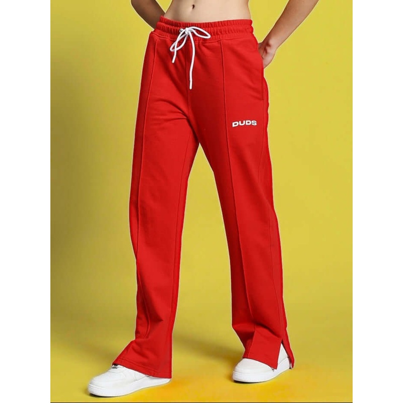 WOMEN’S ZION SIDE SLIT JOGGERS RED XS