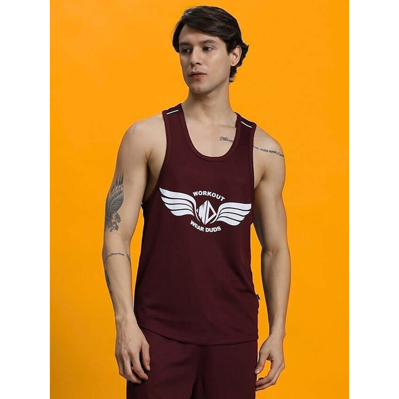 WD WINGS GYM T-SHIRT MEN MAROON XS