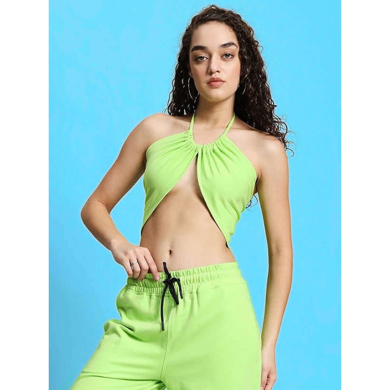 WOMEN’S BROOKE CROP TOP NEON GREEN XS