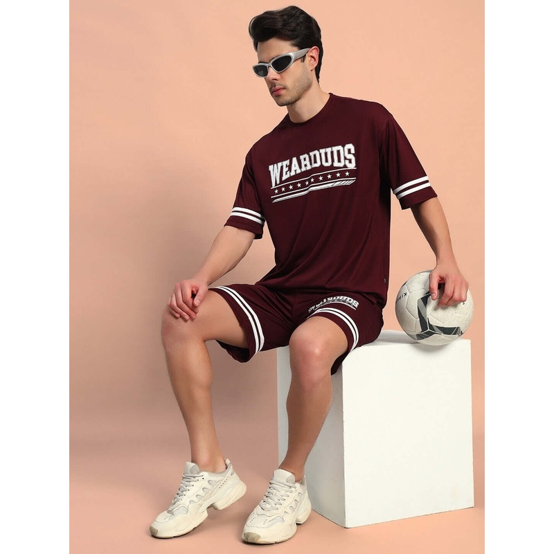 GROOVY COLORBLOCK CO-ORD SET WINE XS