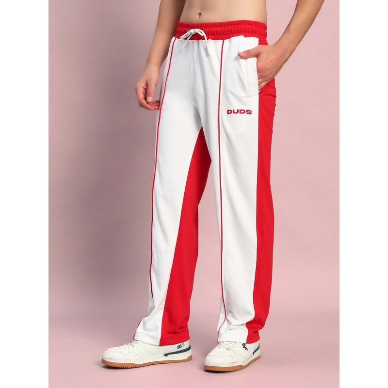 LAGOON RELAXED FIT JOGGERS WHITE RED XS