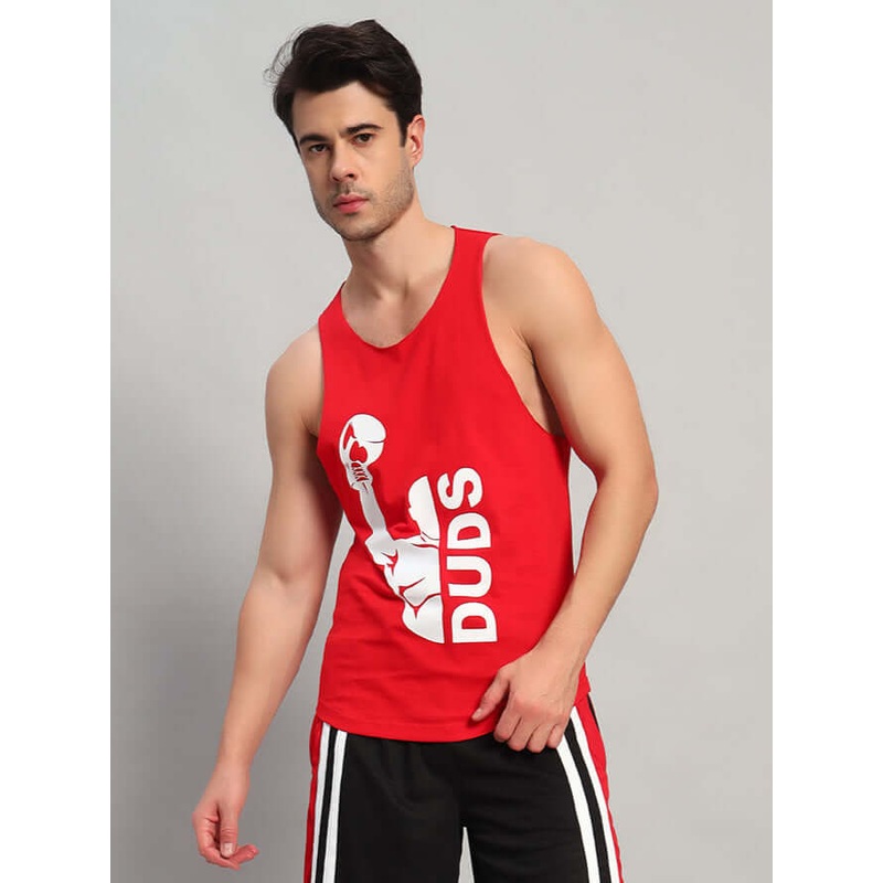 MAX GYM COTTON TERRY T-SHIRT RED XS