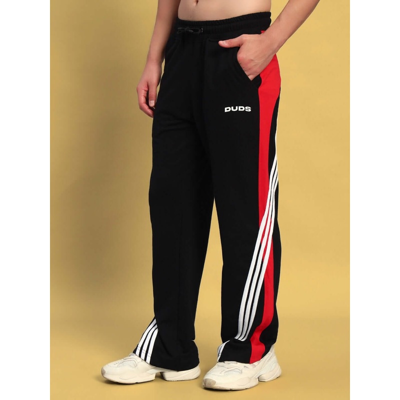TANGLE RELAXED-FIT JOGGERS BLACK-RED XS
