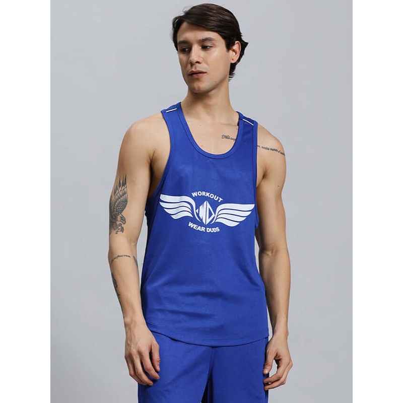 WD WINGS GYM T-SHIRT ROYAL BLUE XS