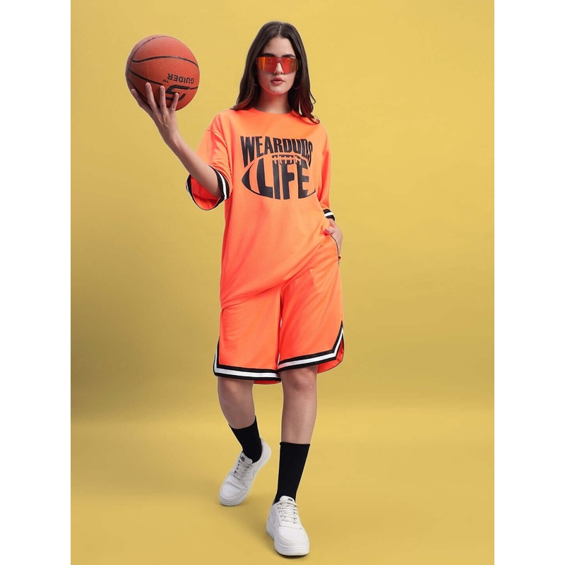 WOMEN’S CHRONIC COLORBLOCK CO-ORD SET ORANGE XS