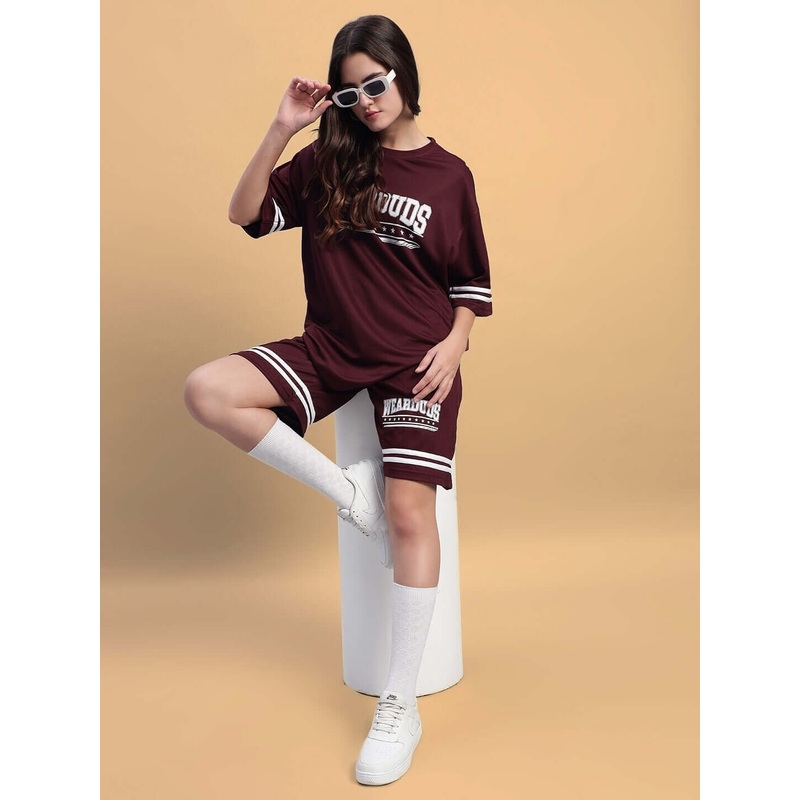WOMEN’S GROOVY COLORBLOCK CO-ORD SET WINE XS