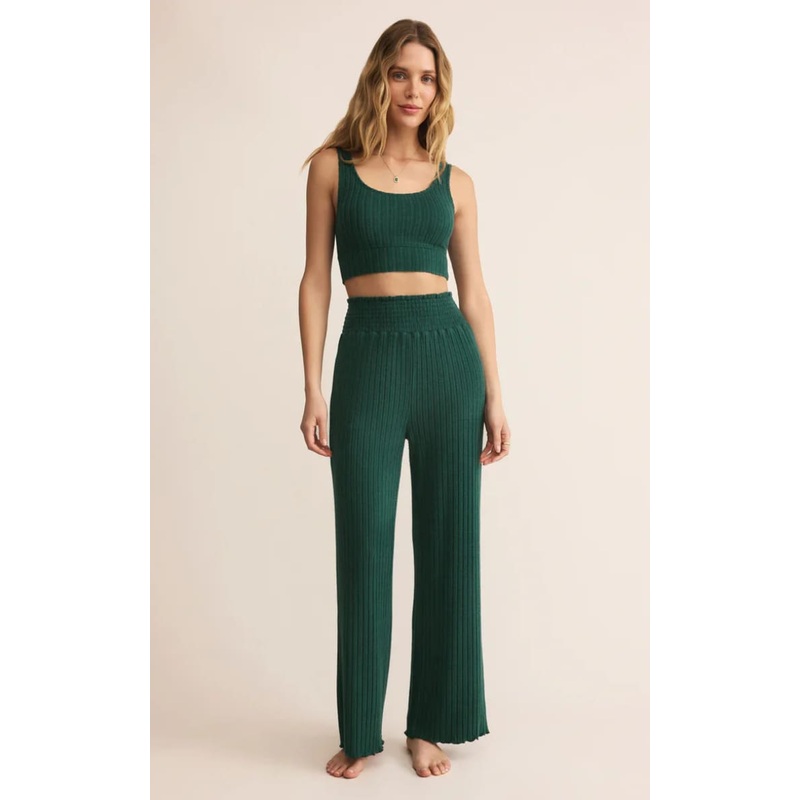 Z SUPPLY- Dawn Smocked Rib Pant in Mistletoe XS