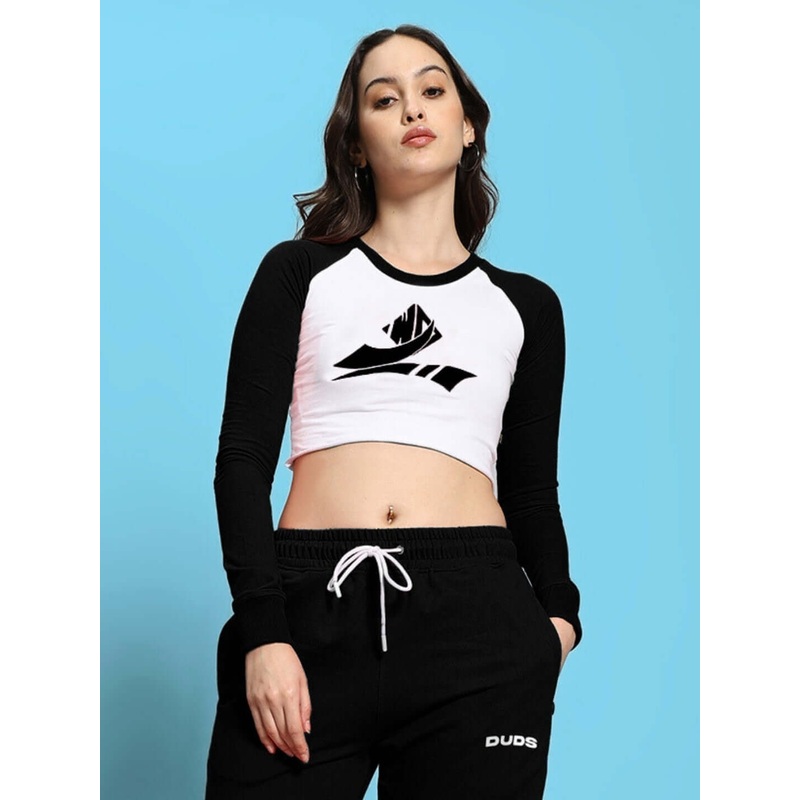 WOMEN’S EZEL SOLID REGULAR SLEEVES TOP BLACK WHITE XS