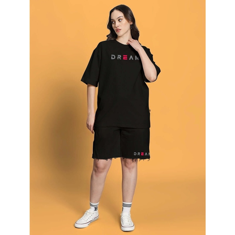 WOMEN’S FANCY DREAM CO-ORD SET – BLACK XS