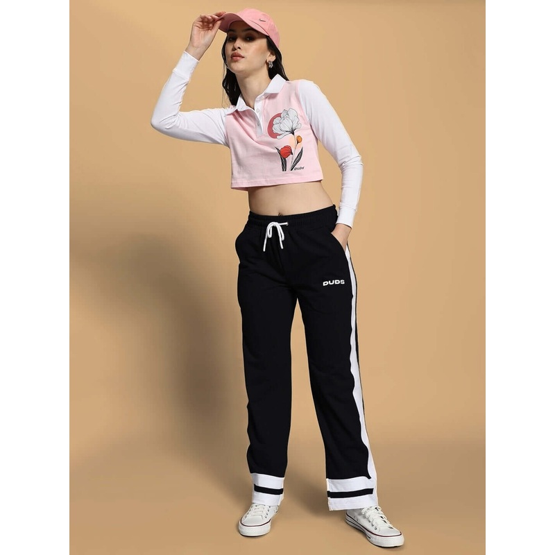 WOMEN’S FLORA CO-ORD SET PINK BLACK XS