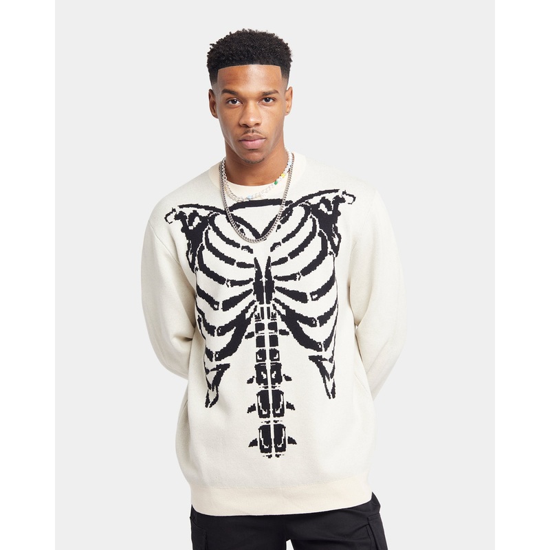 XXIII Isaac Knit Skeleton Sweater Black/White XL/2XL
