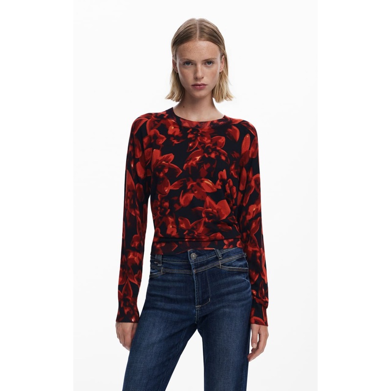 Desigual- Lightweight Floral Sweater S
