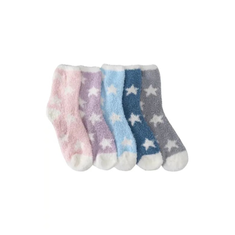 LimLim- Fuzzy Star Socks Pink