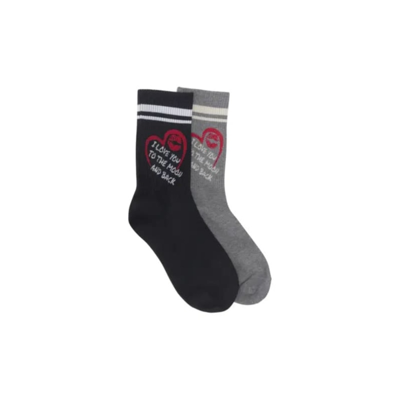 LimLim- Love You To The Moon Socks Black
