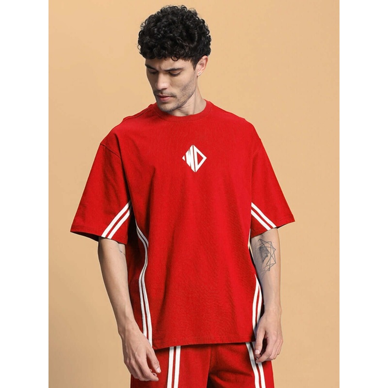 OUTLOOK OVER-SIZED T-SHIRT RED XS