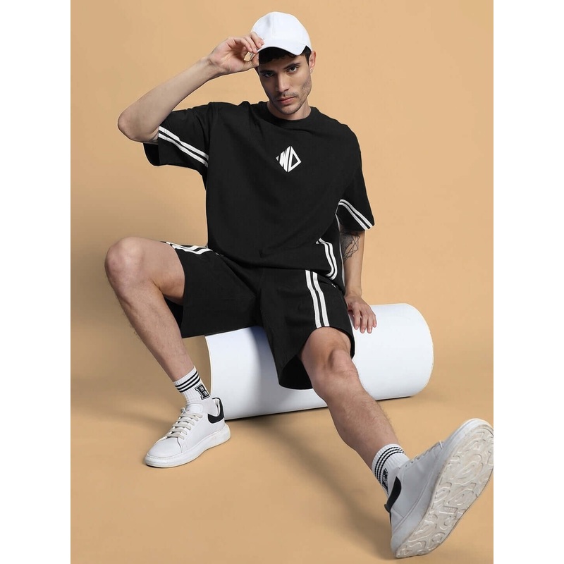 OUTLOOK SUMMER CO-ORD SHORTS SET BLACK XS