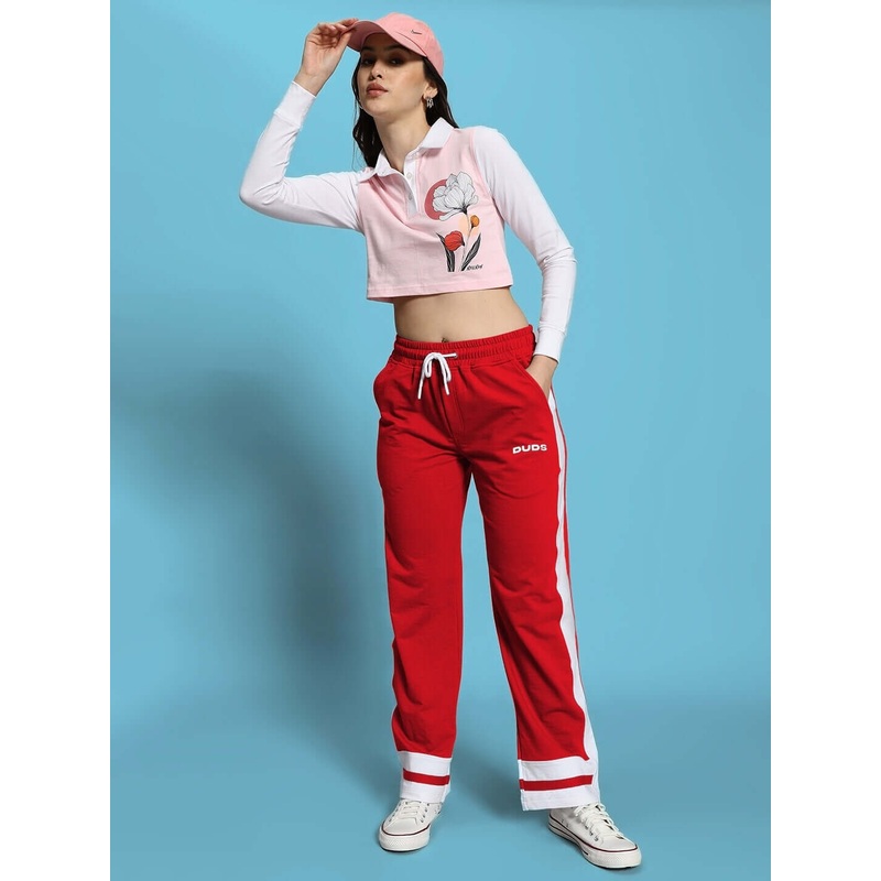 WOMEN’S FLORA CO-ORD SET PINK RED XS