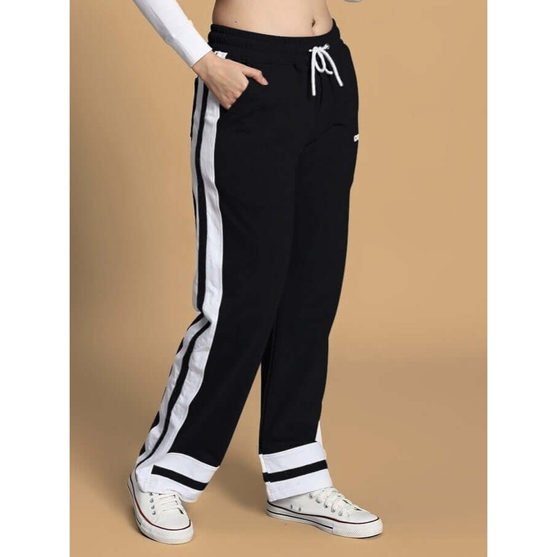 WOMEN’S RONNY SIDE STRIPE JOGGER BLACK XS