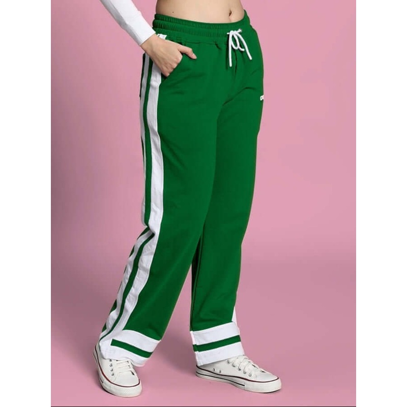 WOMEN’S RONNY SIDE STRIPE JOGGER GREEN XS