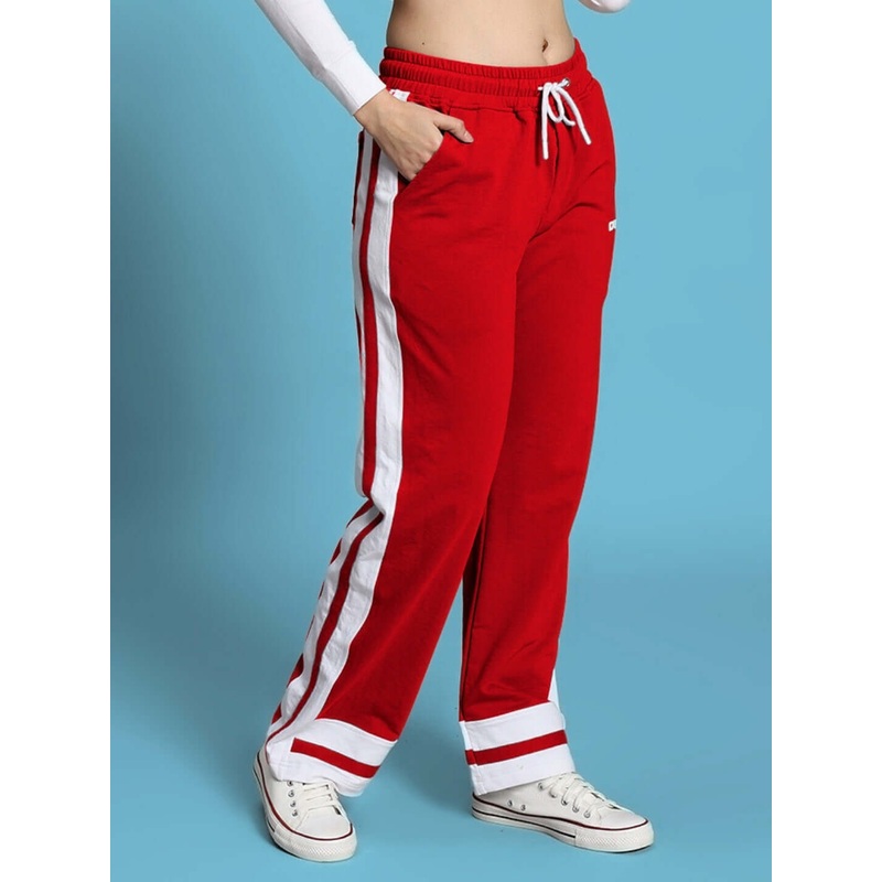WOMEN’S RONNY SIDE STRIPE JOGGER RED XS
