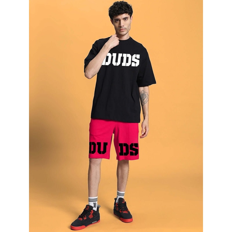 CHERRY BLOSSOM SUMMER CO-ORD SET BLACK PINK XS