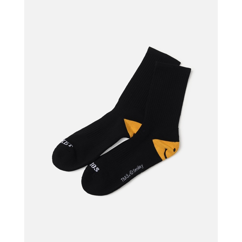 Market X Smiley Heel Crew Socks Black ONE