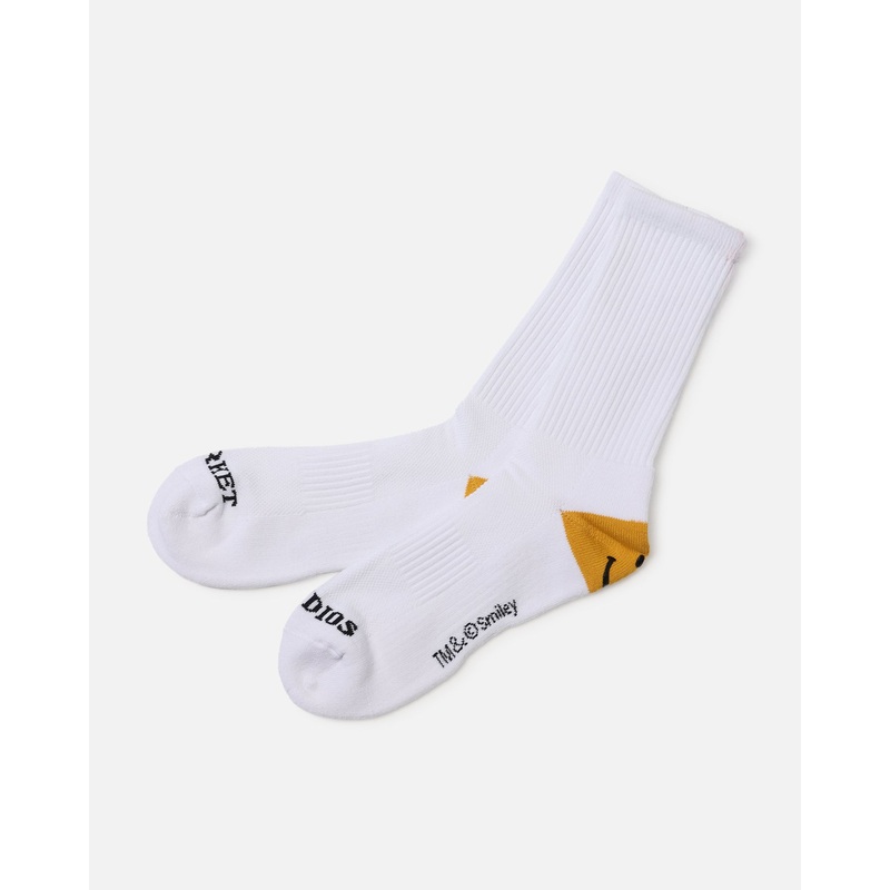 Market X Smiley Heel Crew Socks White ONE