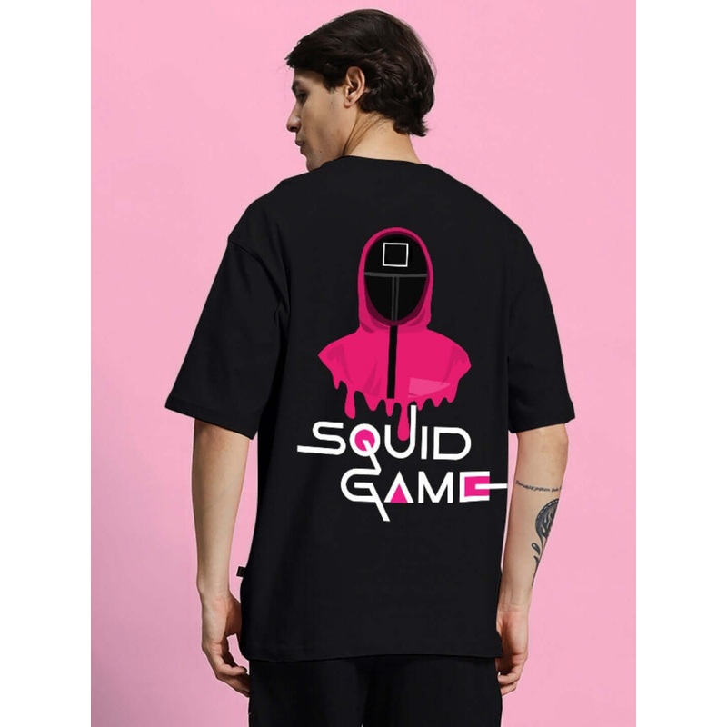 SQUID GAME PRINTED OVERSIZED T-SHIRT BLACK XS