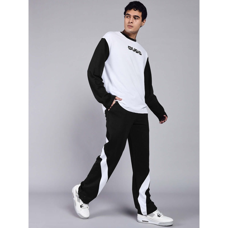 CELESTINE COOL RELAXED FIT CO-ORD SET WHITE-BLACK XS