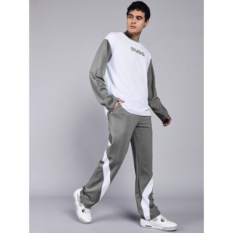 CELESTINE COOL RELAXED FIT CO-ORD SET WHITE GREY XS