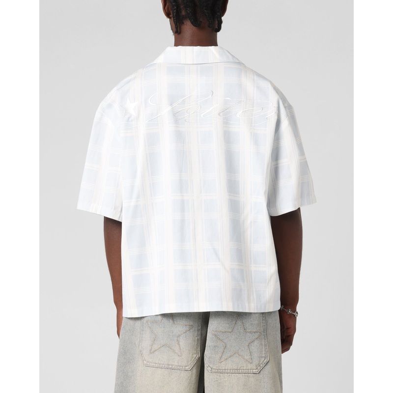 Loiter Daytona Button Up Shirt Blue Check XS