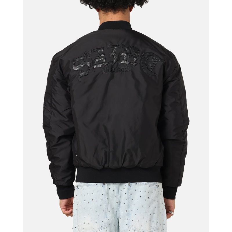 Saint Morta Gothic Noir Bomber Jacket Black S