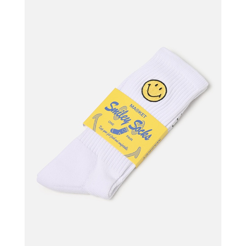 Market X Smiley Badge Crew Socks White ONE
