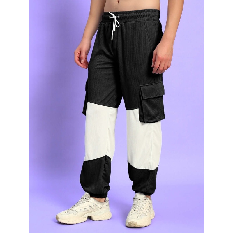 RADIANT RELAXED FIT JOGGERS BLACK WHITE XS